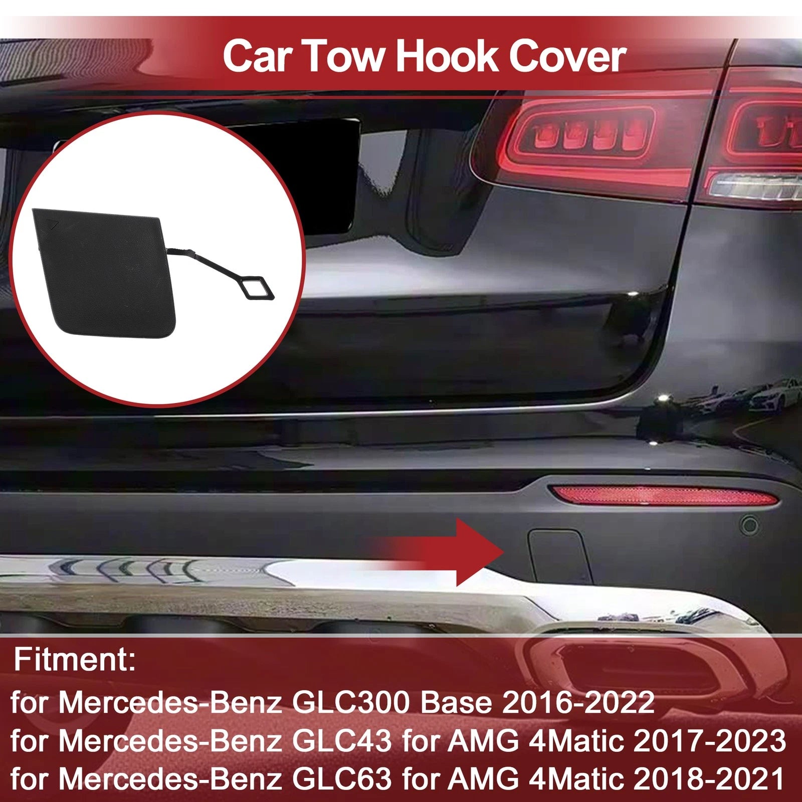 Tow Hook Cover Cap Replacement for Mercedes-Benz GLC300 (2020–2024)