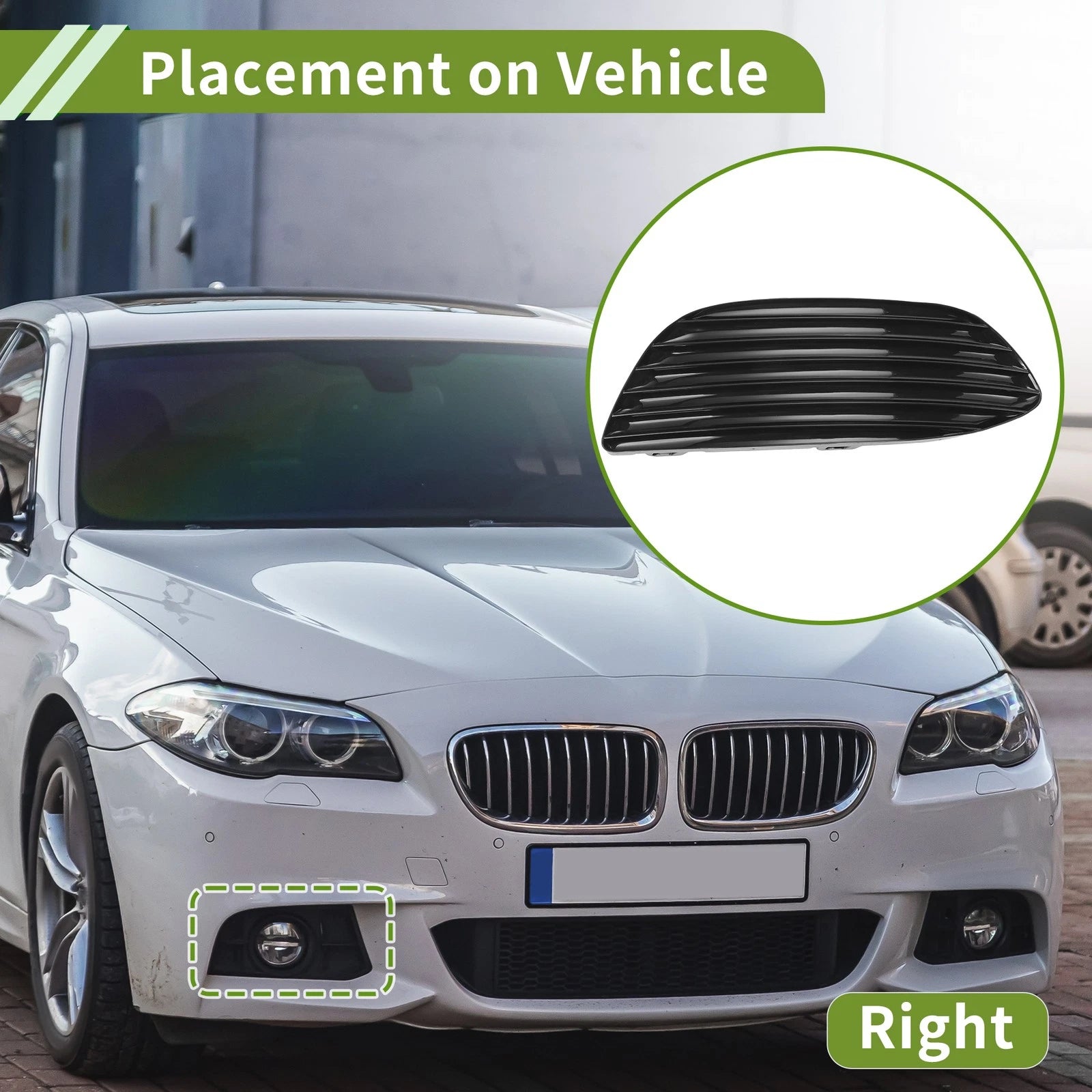 Front Right Fog Light Grill Replacement for Mercedes-Benz C-Class (2008–2014)