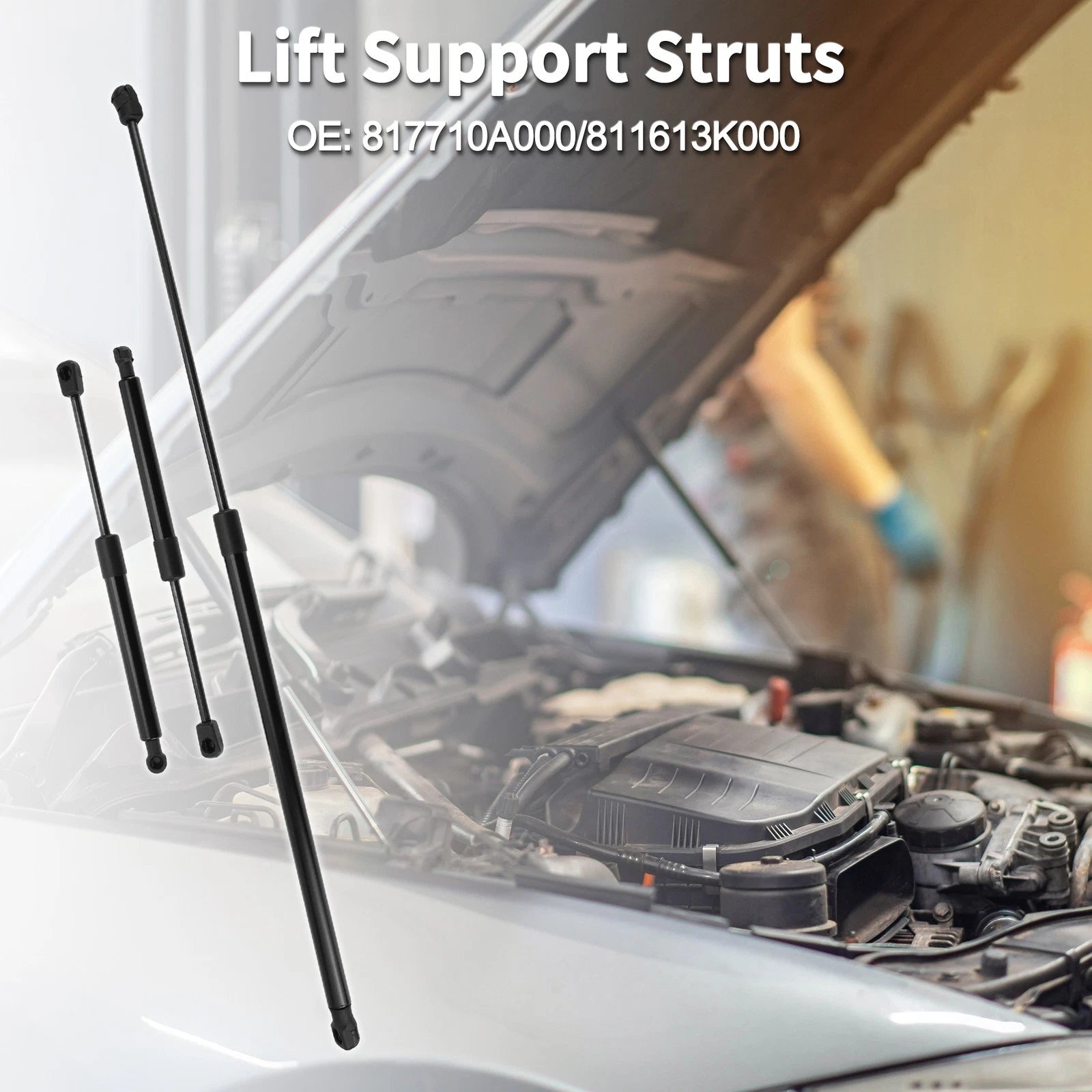 Front Hood Lift Supports Replacement Struts for Hyundai Sonata Sedan (2011–2017)