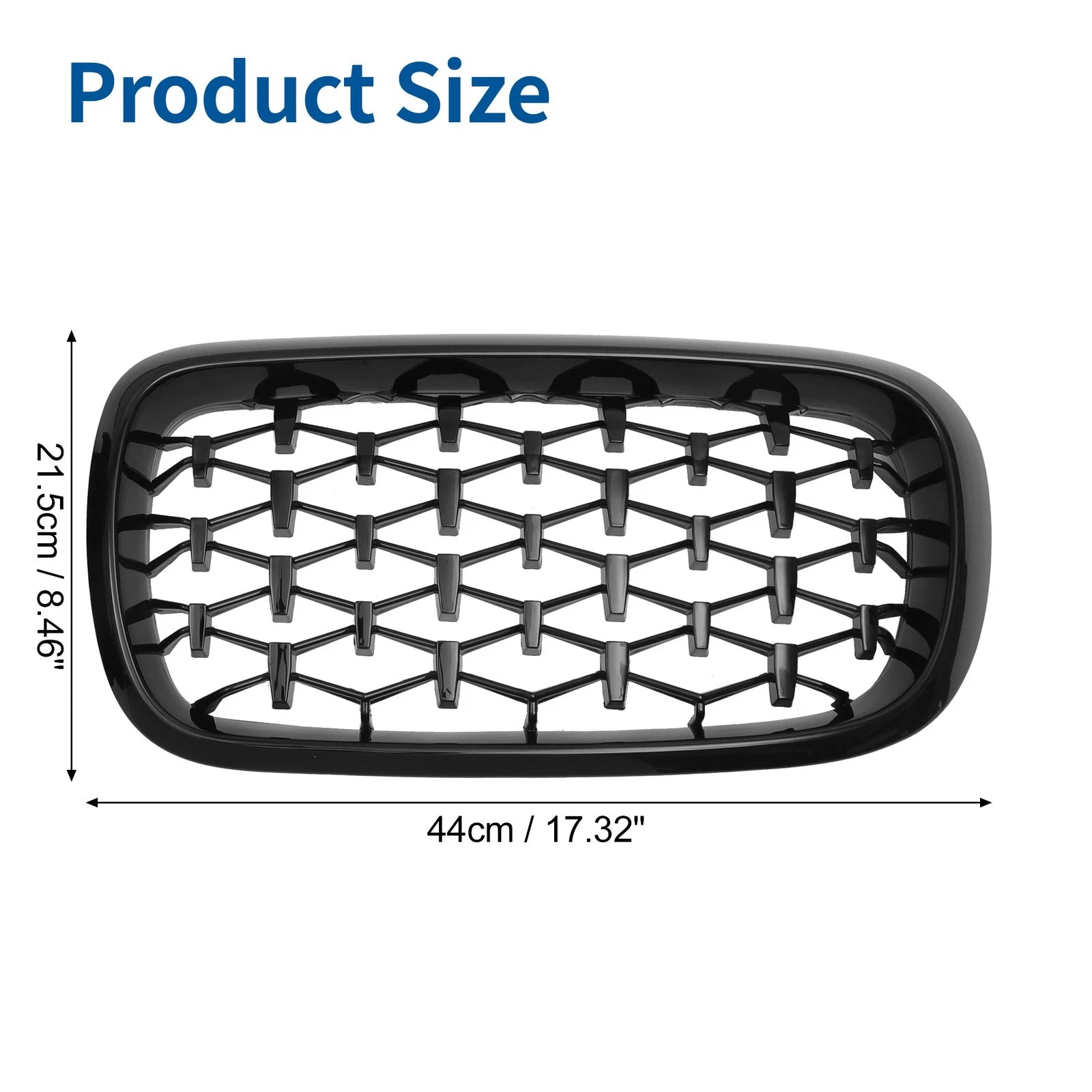 Hood Bumper Grille Grill Pair Front Replacement for BMW X5 F15 (2014–2016)