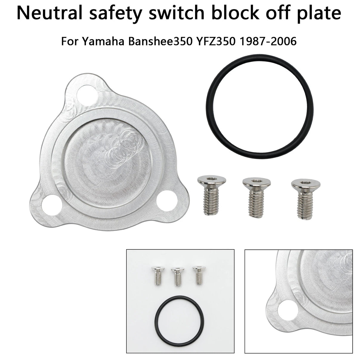 Neutral Safety Switch Block Off Plate for Yamaha Banshee 350 (1987–2006)