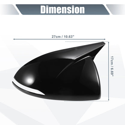 Pair Rearview Mirror Cover Overlay Gloss Black for Hyundai Sonata (2020–2023)