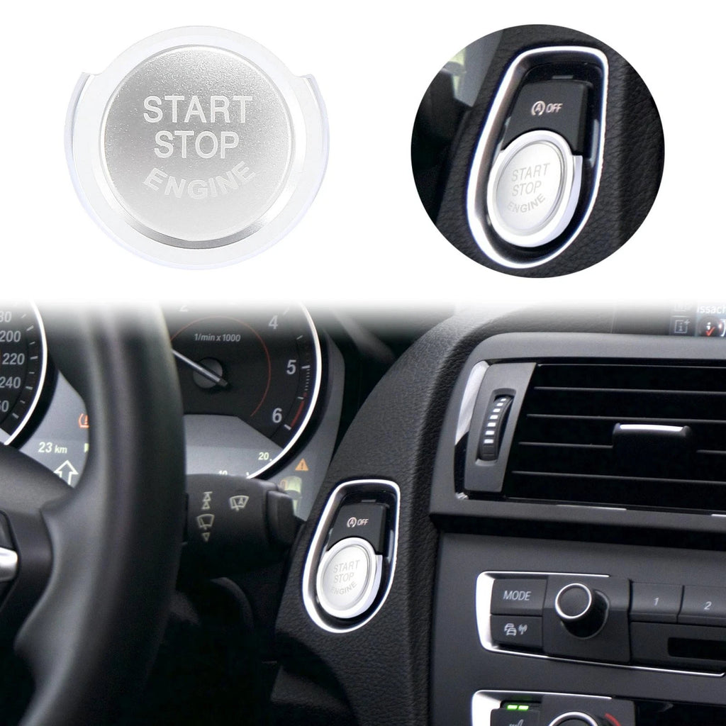 Start Stop Button Cap with Ring Kit for BMW 1 2 3 4 Series X1 X2 Silver (2008–2022)