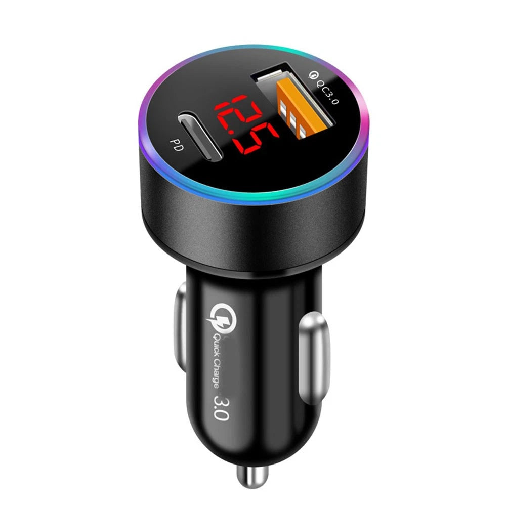 2-Port USB Type C Car Charger for SUVs Trucks (QC3.0)