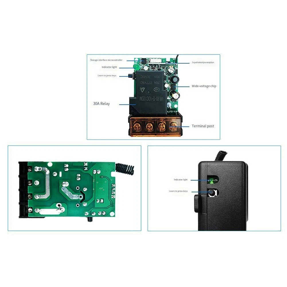 433MHz Wireless Remote Control Switch for Electric Gate Motor (AC 220V)