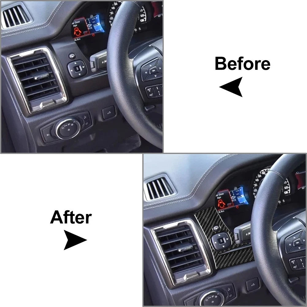 Rear View Mirror Control Panel Cover for Ford Ranger Sport (2015–2023) Black