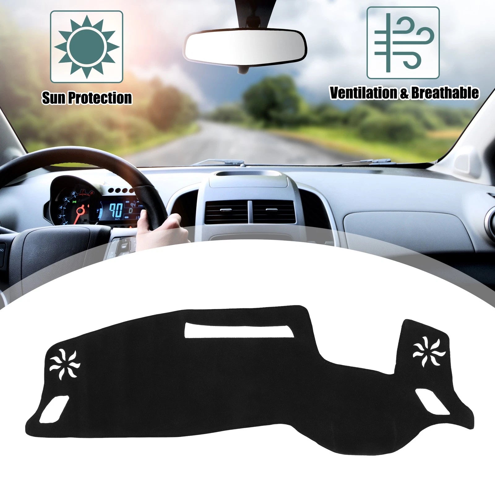 Dashboard Cover Black Non-Slip for Mitsubishi Outlander (2021–2023)