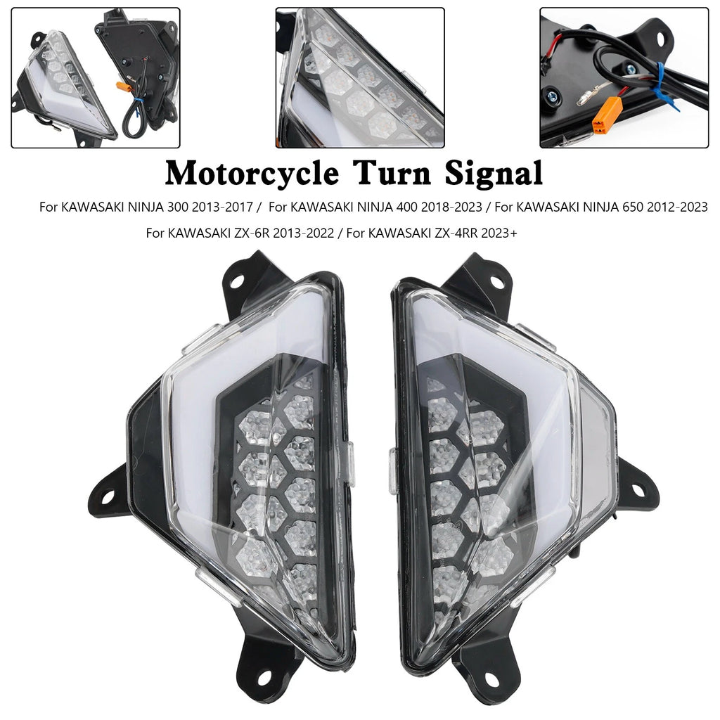 LED Front Turn Signal for Kawasaki Ninja 300 400 650 ZX-6R ZX-4RR (2013–Present)