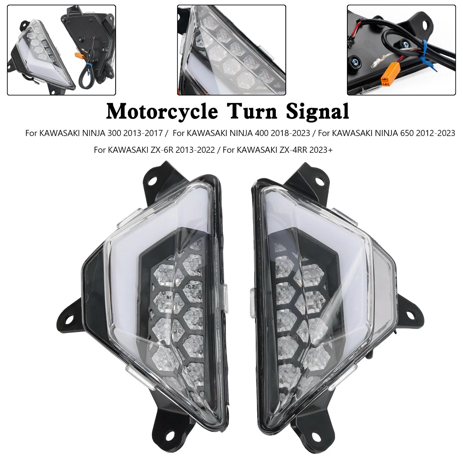 LED Front Turn Signal for Kawasaki Ninja 300 400 650 ZX-6R ZX-4RR (2013–Present)