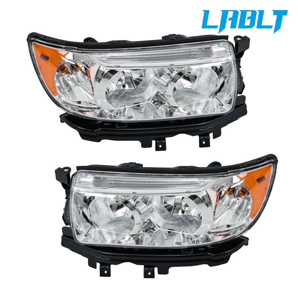 Set of 2 Halogen Chrome Headlights for Subaru Forester (2006–2008)