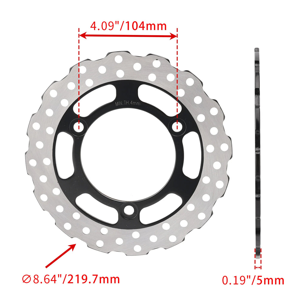 Rear Solid Brake Disc Rotor for Kawasaki Ninja 250R EX250 (2008–2012)