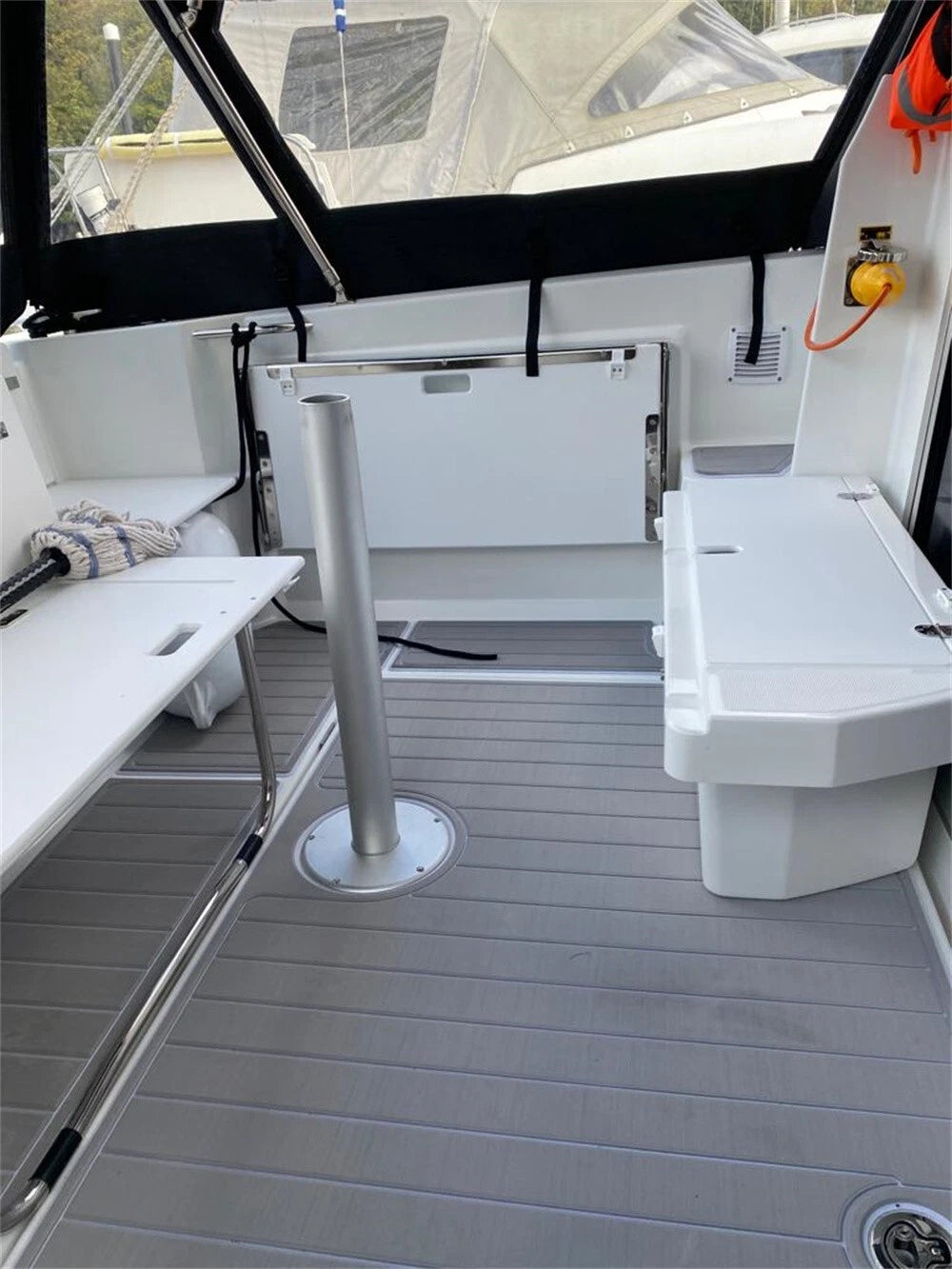 Swim Platform Cockpit Pad for Jeanneau Merry Fisher 795 (2021) - EVA Teak Floor Mat
