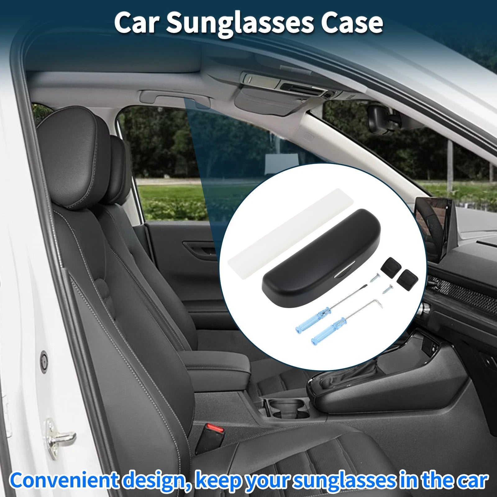 Car Sunglasses Case for Volkswagen T-Roc 2017–2024 ABS Black