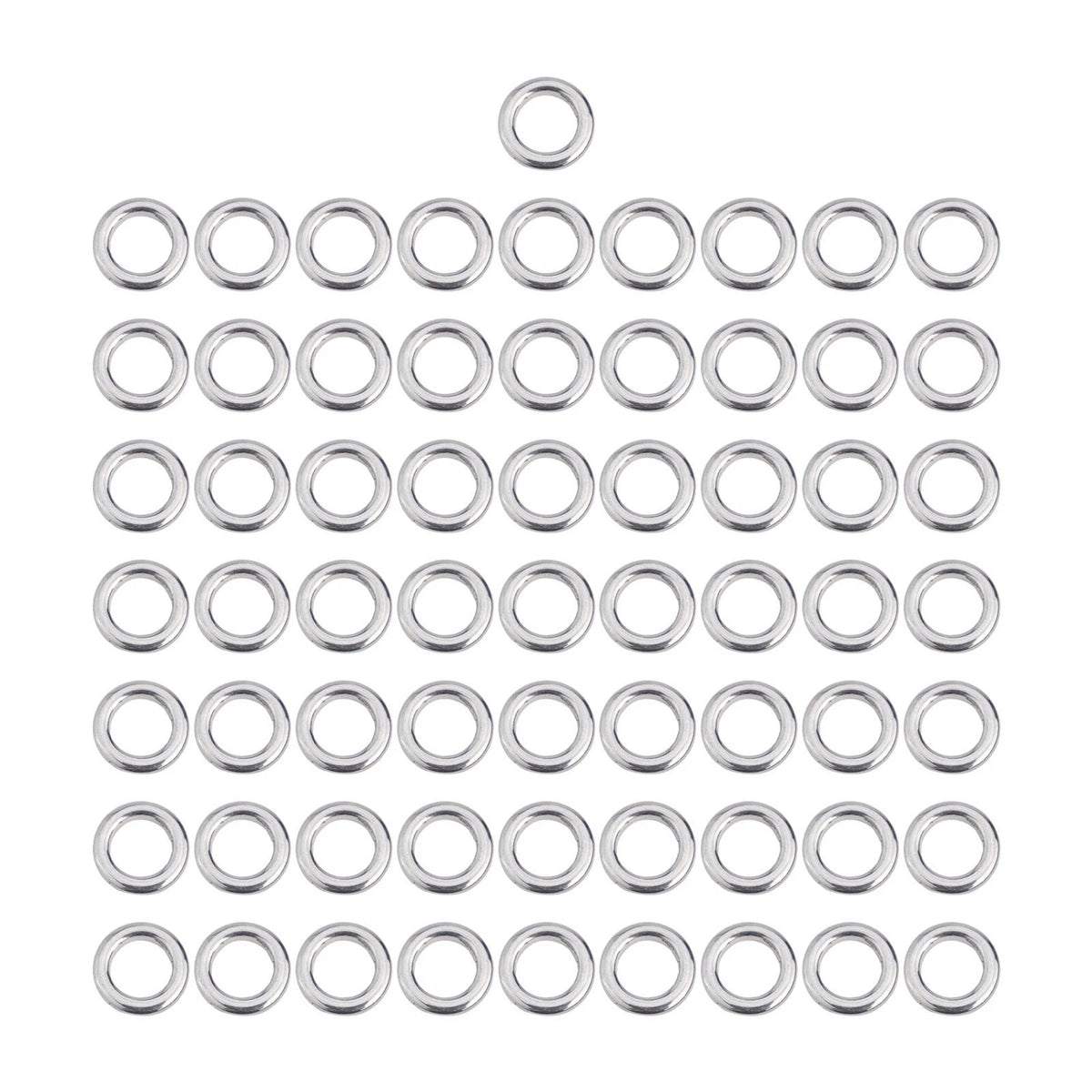 50 Heavy Duty Seamless Split Swivel Rings for Fishing Tools