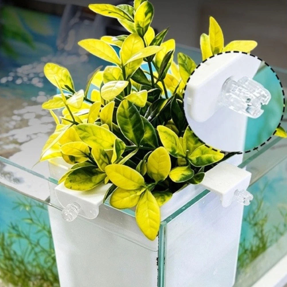 Aquarium Corner Plant Pot for Underwater Flower Display