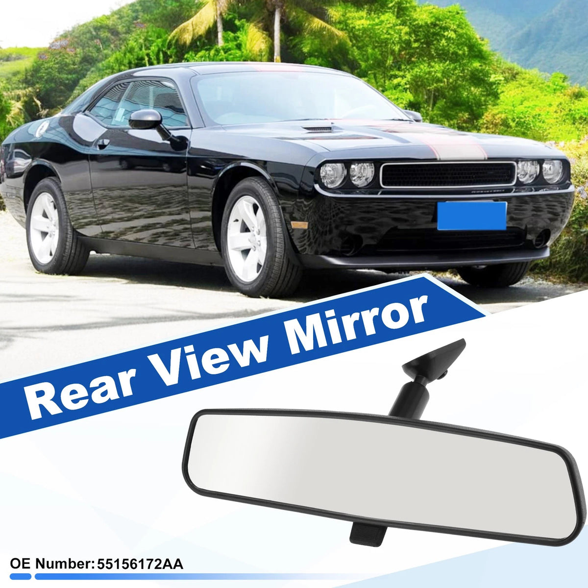 Interior Rearview Mirror Replacement for Jeep Wrangler (2001–2017) 1PC