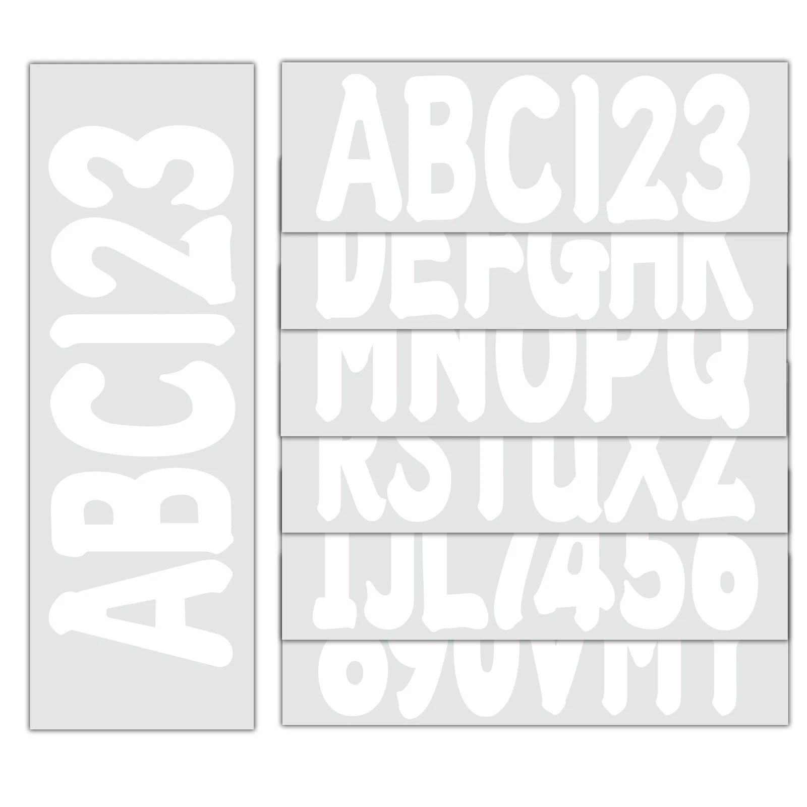 Set of 4 Boat Registration Decals A-Z & 0-9 White