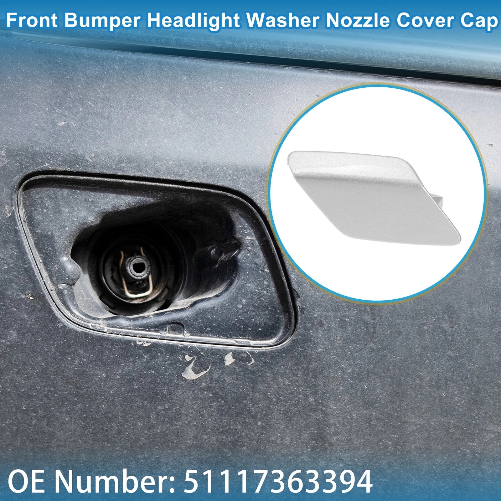 Front Right Washer Nozzle Cover Cap Replacement for BMW 428i (2014–2021)