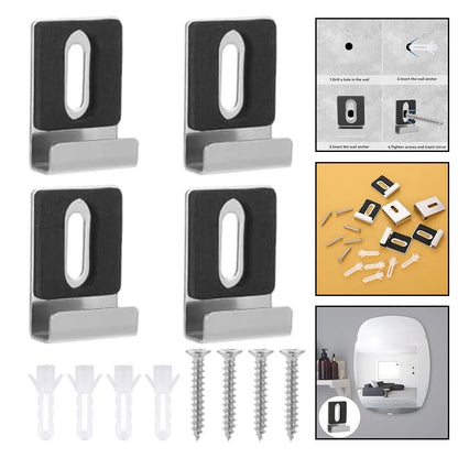 4X Secure Mirror Holder Clips for Wall Mount Mirrors