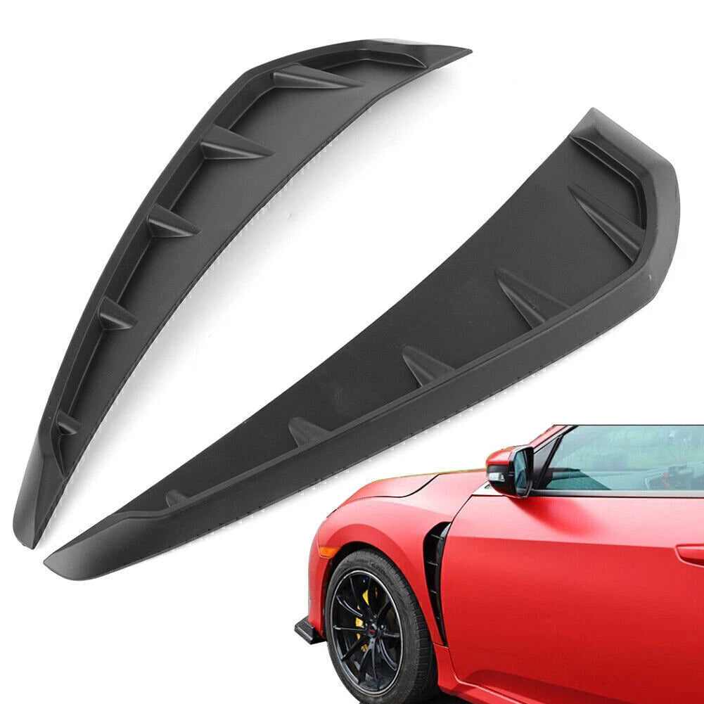 Shark Gills Air Flow Side Vent Exterior Fit Honda CIVIC 2016-2019 Black