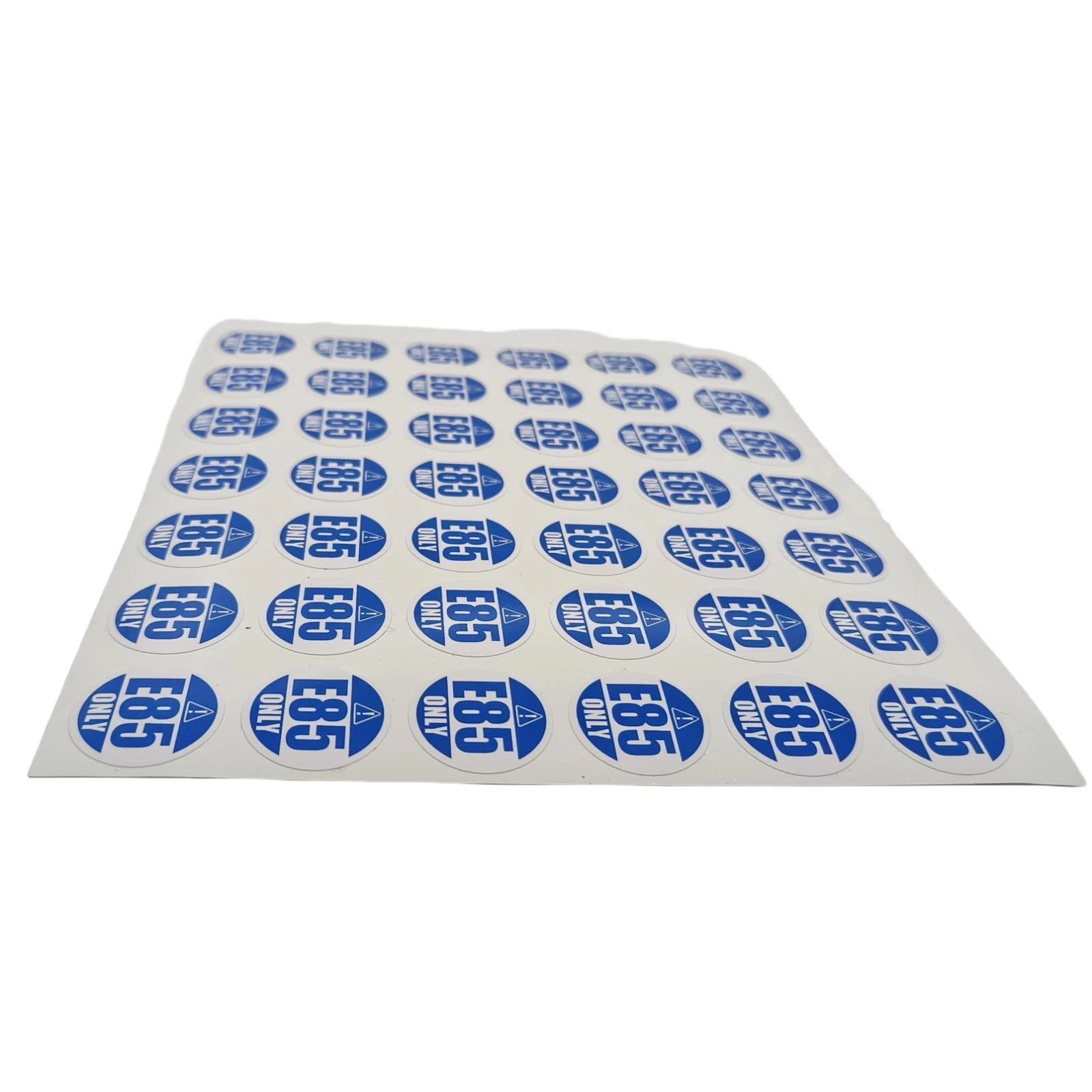 42 Pack E85 Stickers for Ethanol Fuel Systems (1" Round Vinyl Labels)