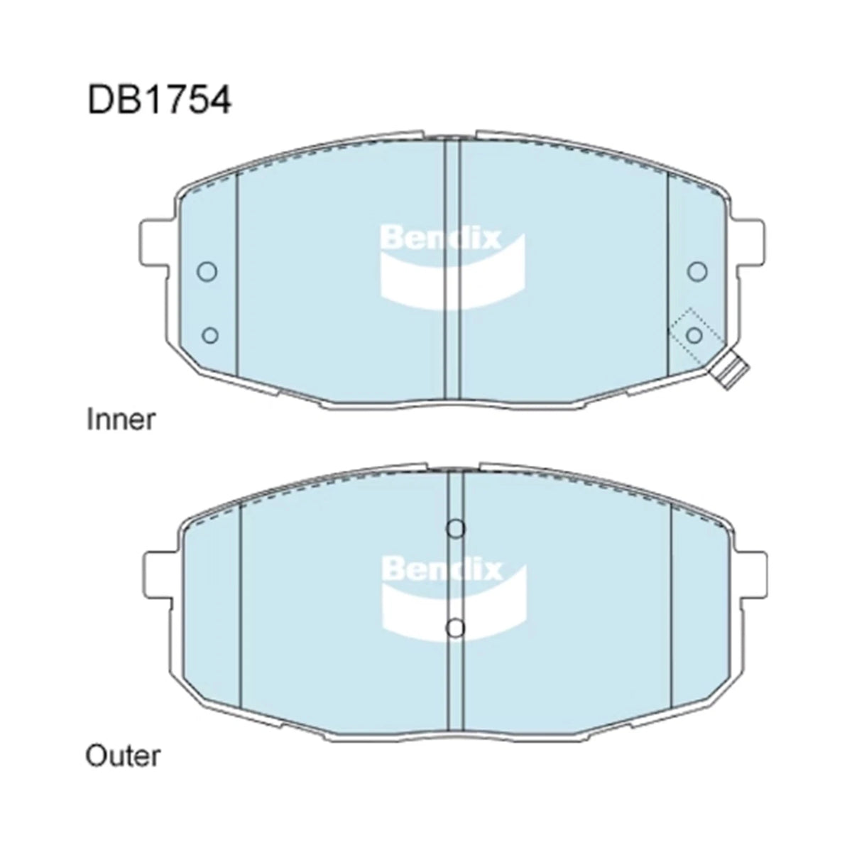 Set of 4 Bendix HD Front Disc Brake Pads for Kia Cerato LD TD (2004–2013)