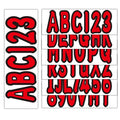 Set of 4 Boat Numbers and Letters Decal Stickers A-Z 0-9 Red