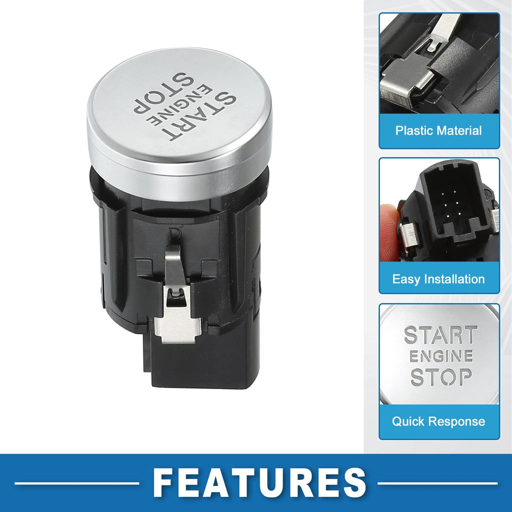 Engine Start Stop Switch Button for Audi A6 (2016–2018) Silver Tone