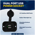 Double USB Socket for Five Oceans (12V/24V) FO3656