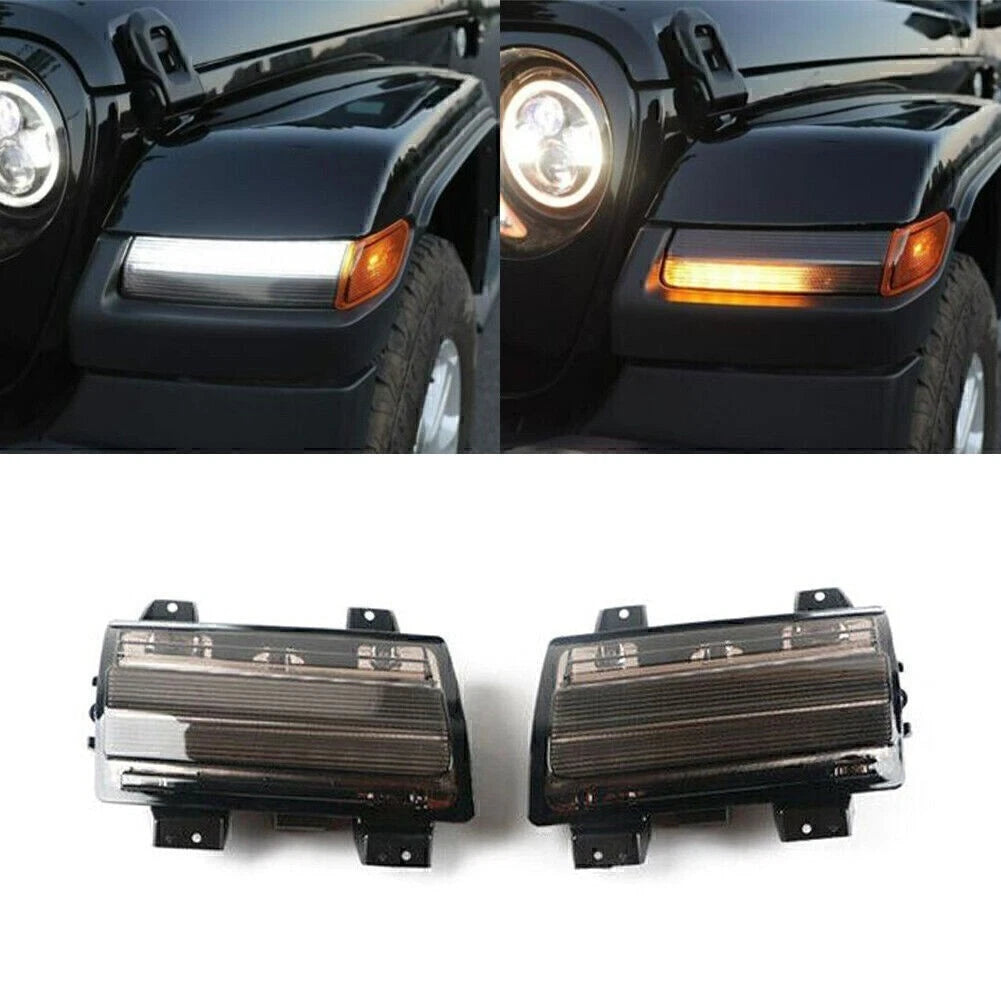 2X LED Wheel Eyebrow Streamer Turn Signal Light for Jeep Wrangler JL (2018–2020)