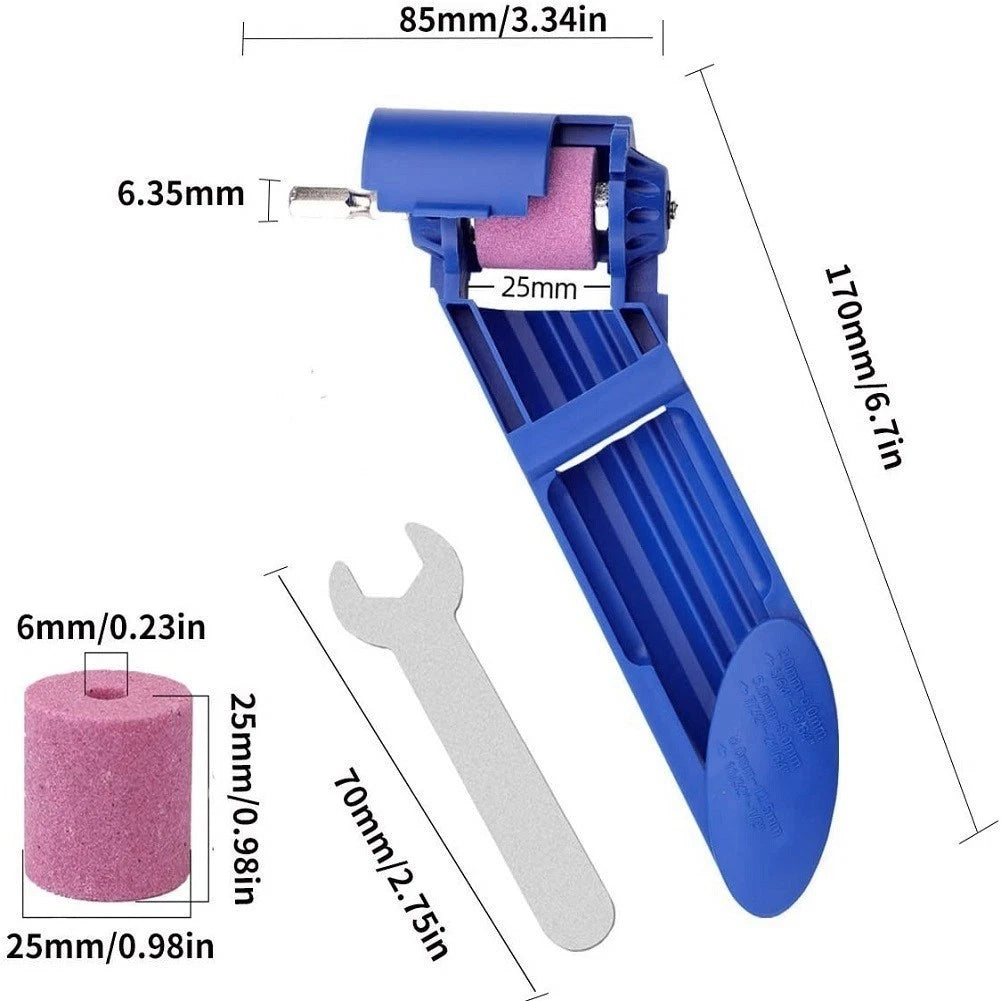 Drill Bit Sharpener with Corundum Grinding Wheel for Powered Tools