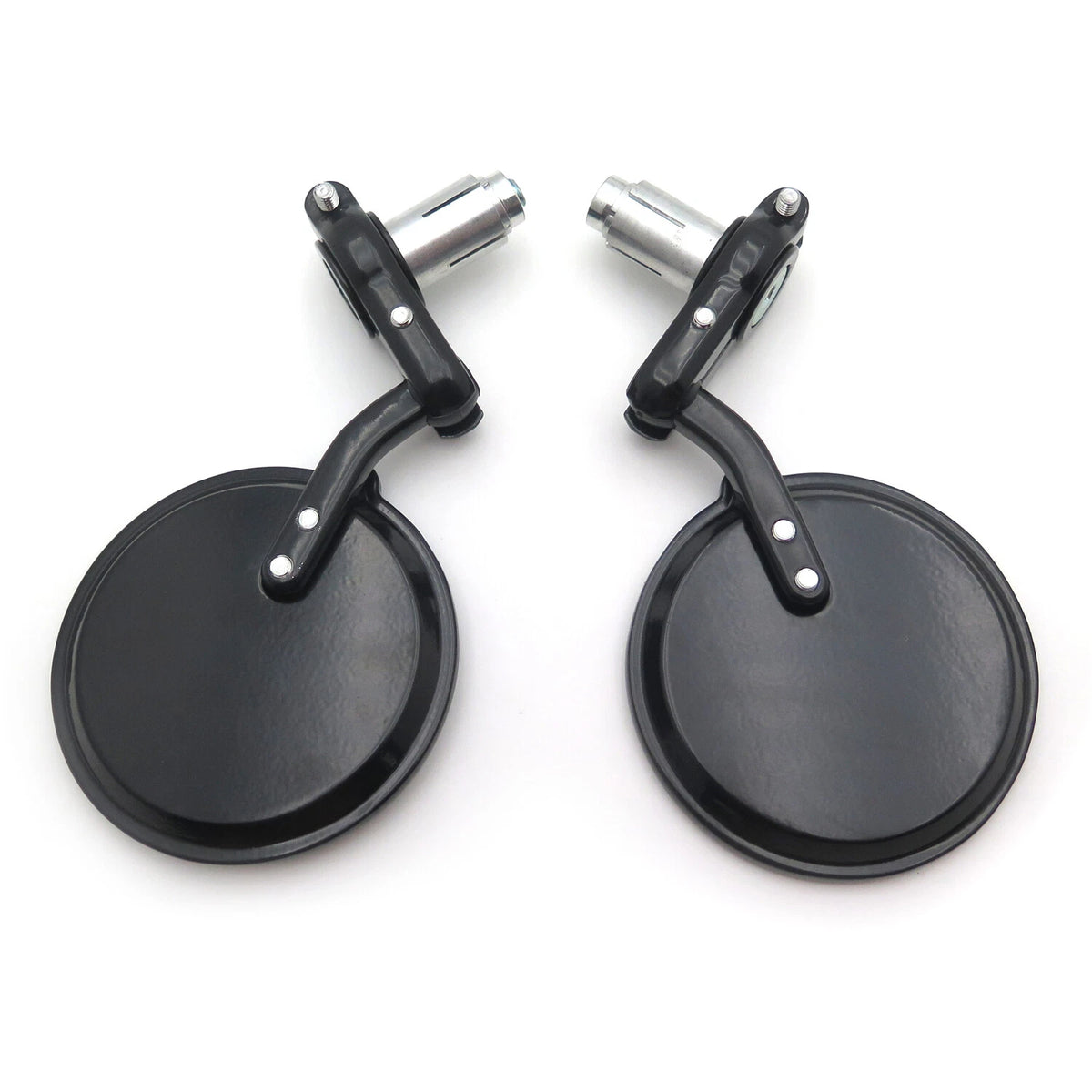 Set of 2 Black Foldable 1" 25mm Handle Bar End Side Mirrors for Motorcycle