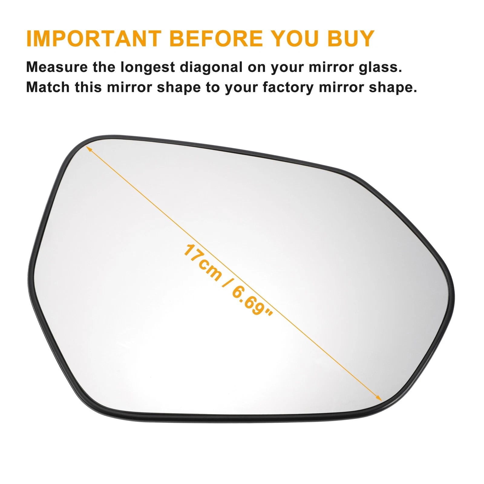Right Side Mirror Glass with Back Heated for Toyota Corolla (2018–2022)