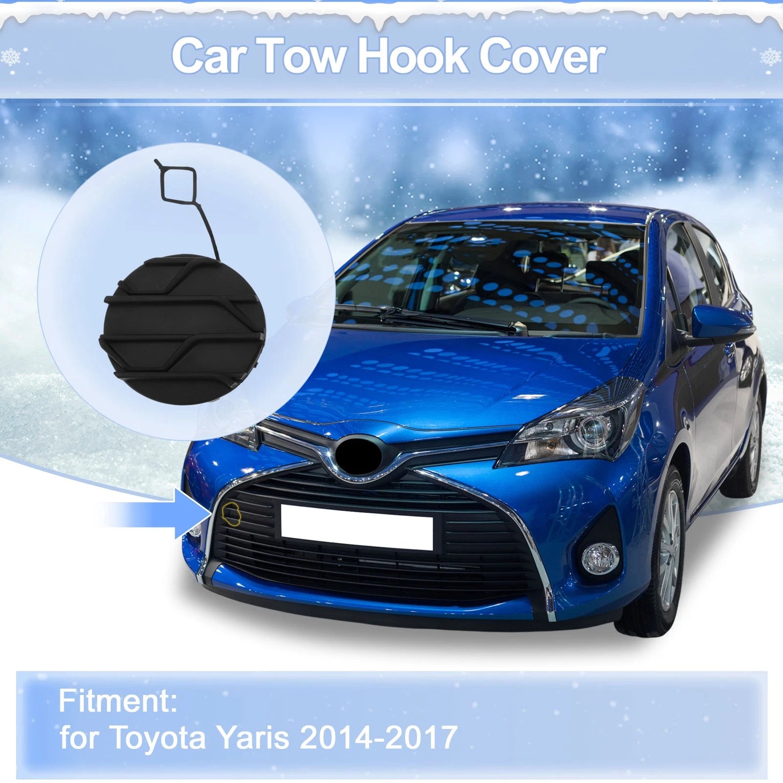 Tow Hook Cover Cap Right Front Replacement for Toyota Prius V (2014–2017)