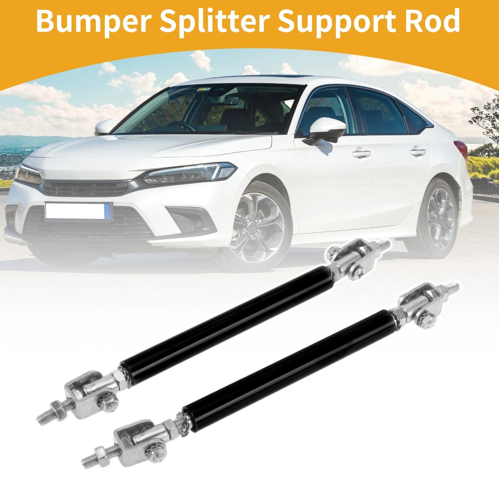 2X Adjustable Front Bumper Lip Splitter Strut Rod Tie for Universal Vehicles