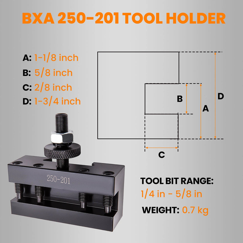5pcs Lathe Tool Post Holder Kit 250-201 for Quick Change Turning