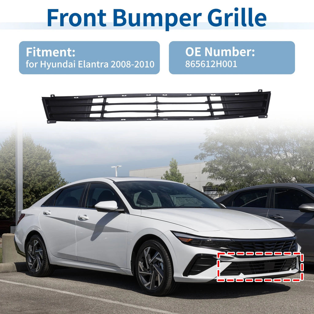 Lower Grille Front Bumper Grille Replacement for Hyundai Elantra (2008–2010)