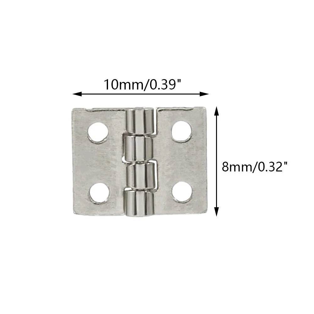 100pc Mini Metal Hinge for Craft Projects (8x10mm)