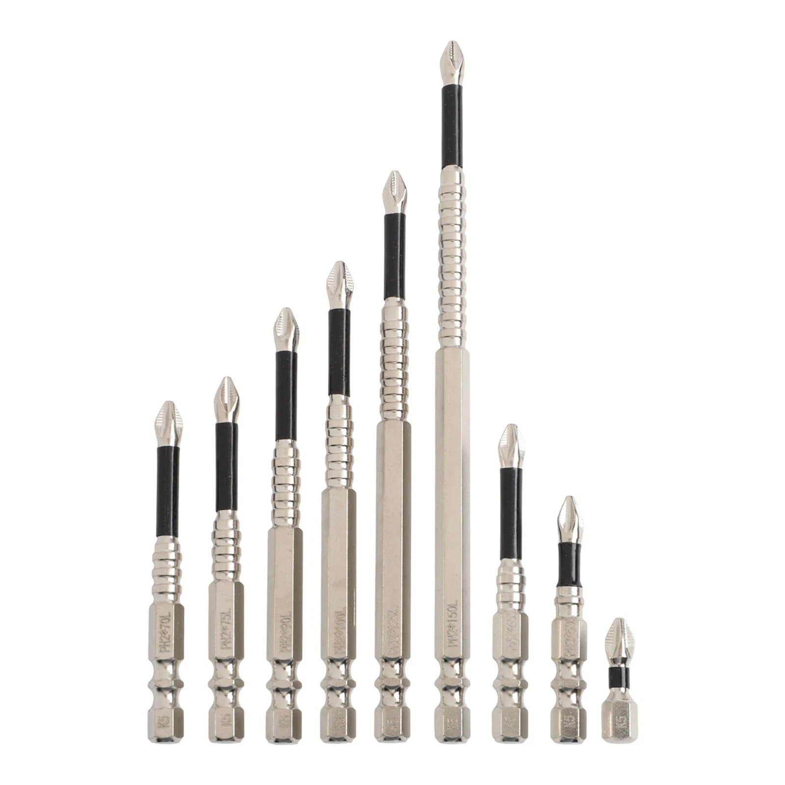 9pc Magnetic Screwdriver Bits PH2 for Precision Tasks (Alloy Steel)