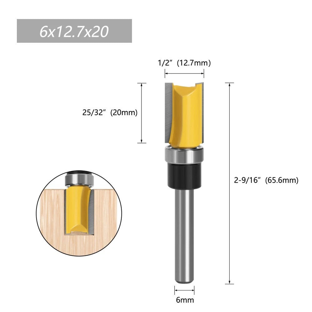 12IN Flush Trim Router Bit for Woodworking (No Part Numbers)