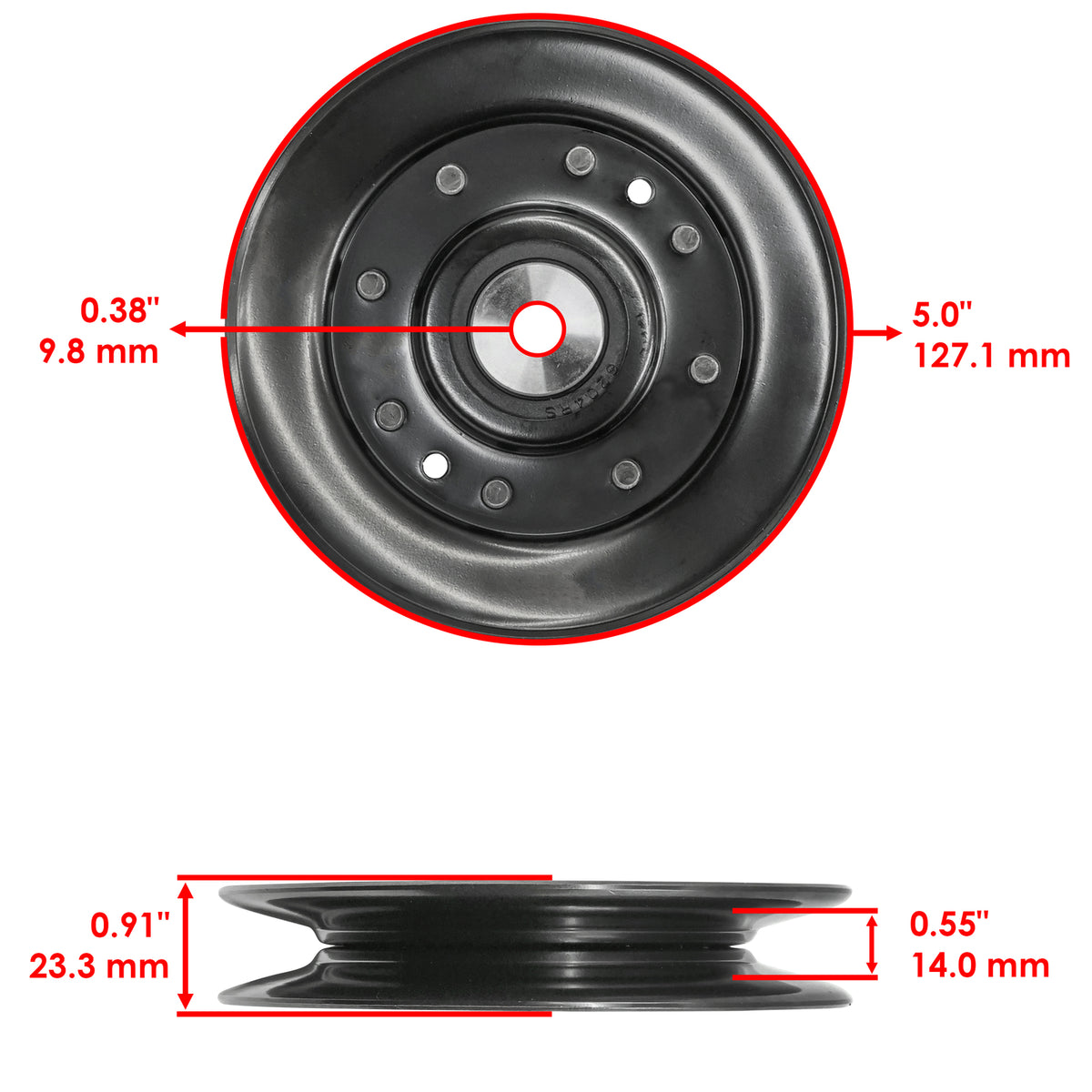 V-Idler Deck Pulley Set Replacement for John Deere X300 42 Inch (2001–2008)