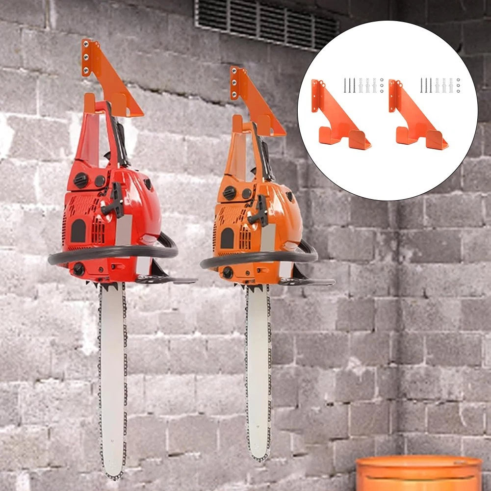 2X Wall Mounted Chain Saw Brackets Heavy Duty Hooks for Tools