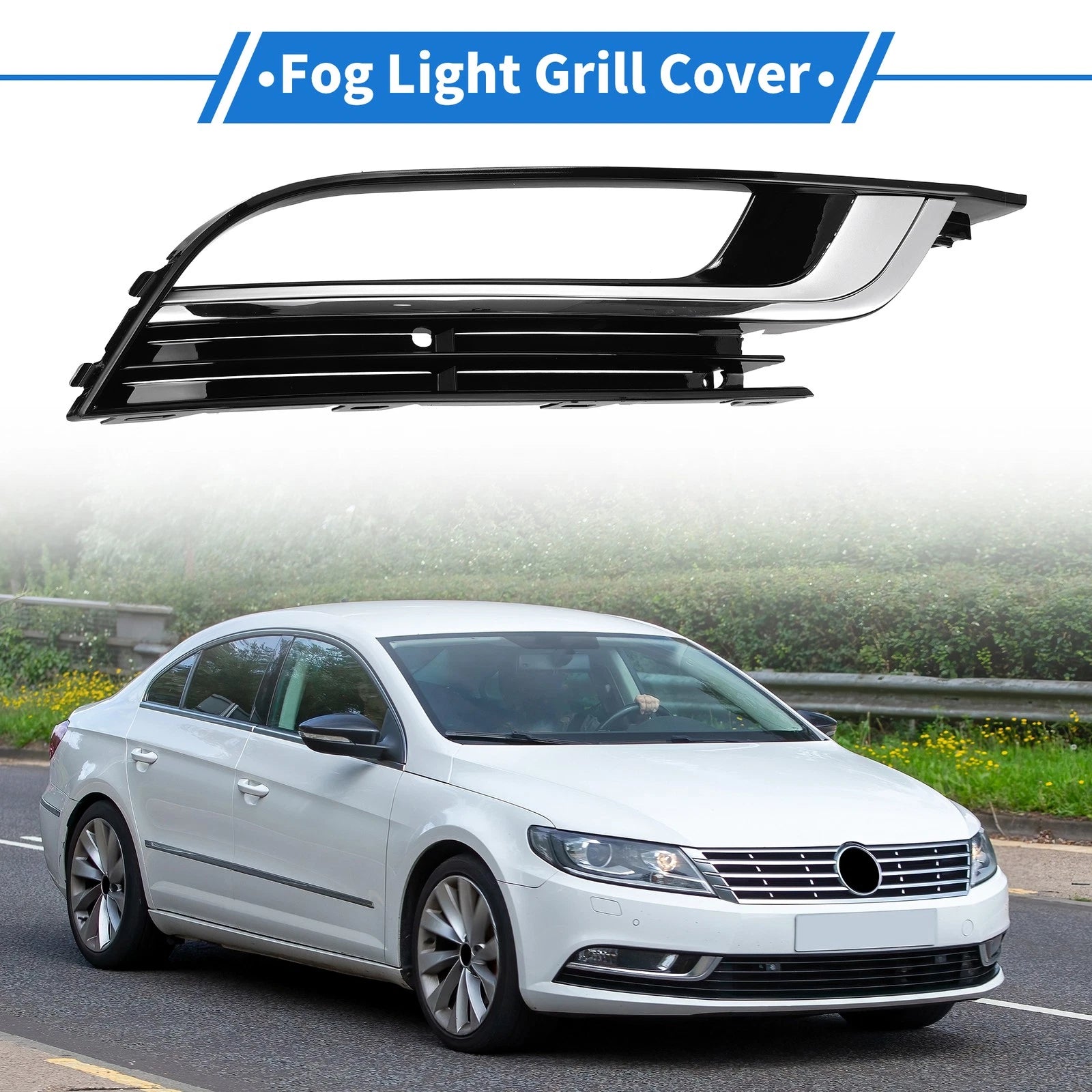 Car Front Right Fog Light Grill Replacement for Volkswagen CC (2013–2016)