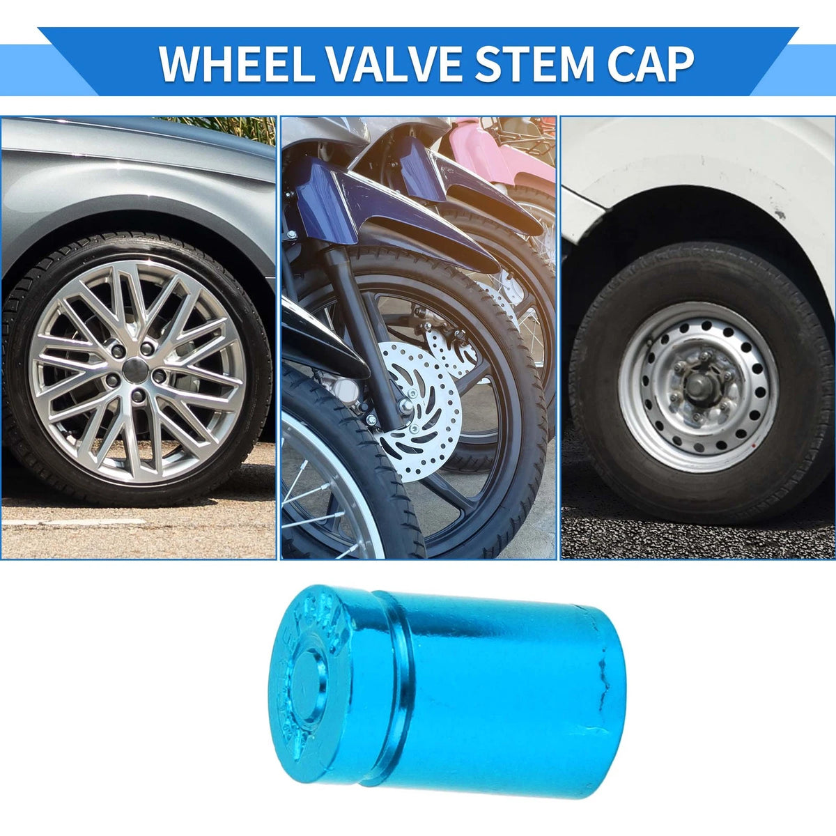 Tire Valve Stem Caps 4 Pack for SUV Bike RV (11x17mm)