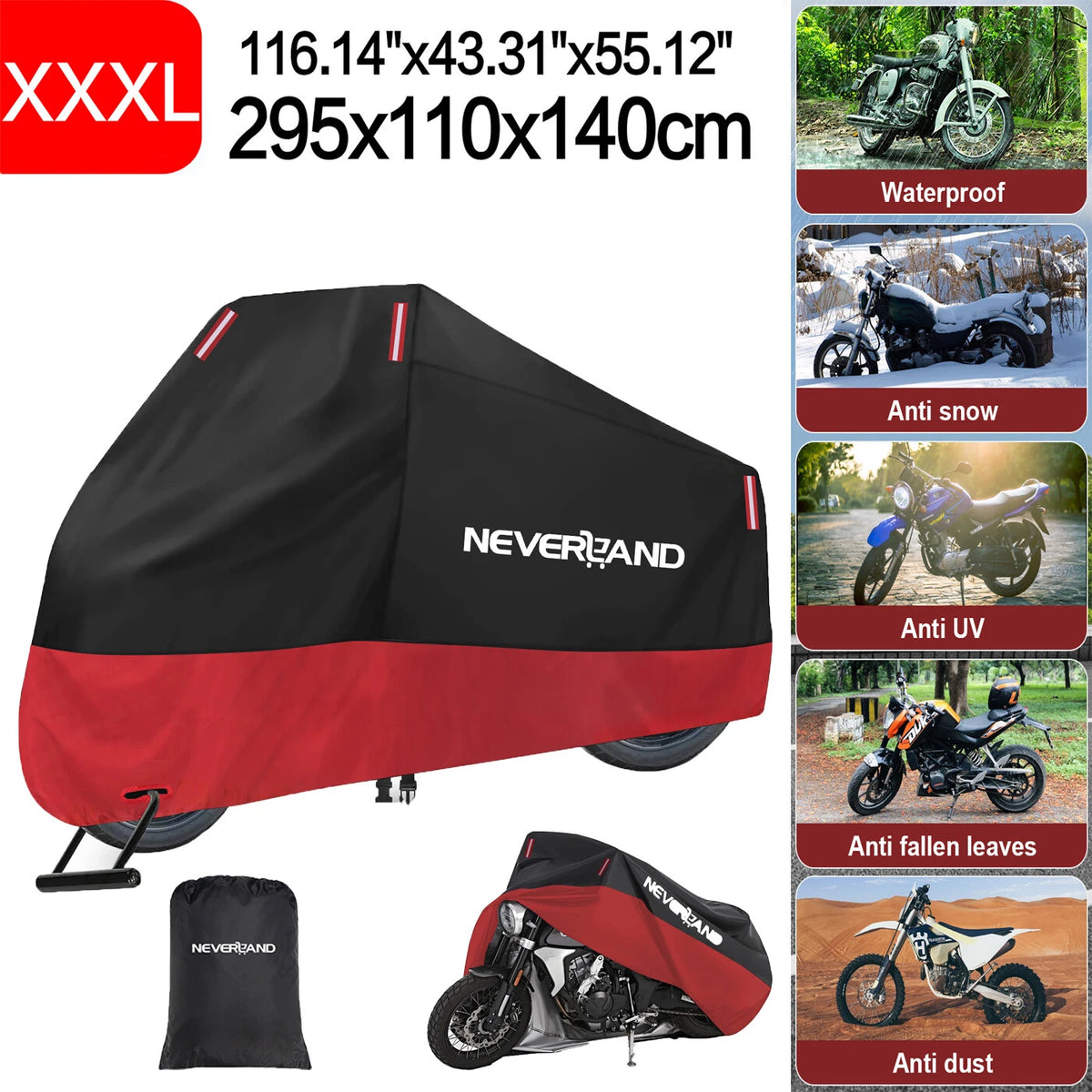 XXXL Waterproof Motorcycle Cover for Harley Davidson (Heavy Duty)
