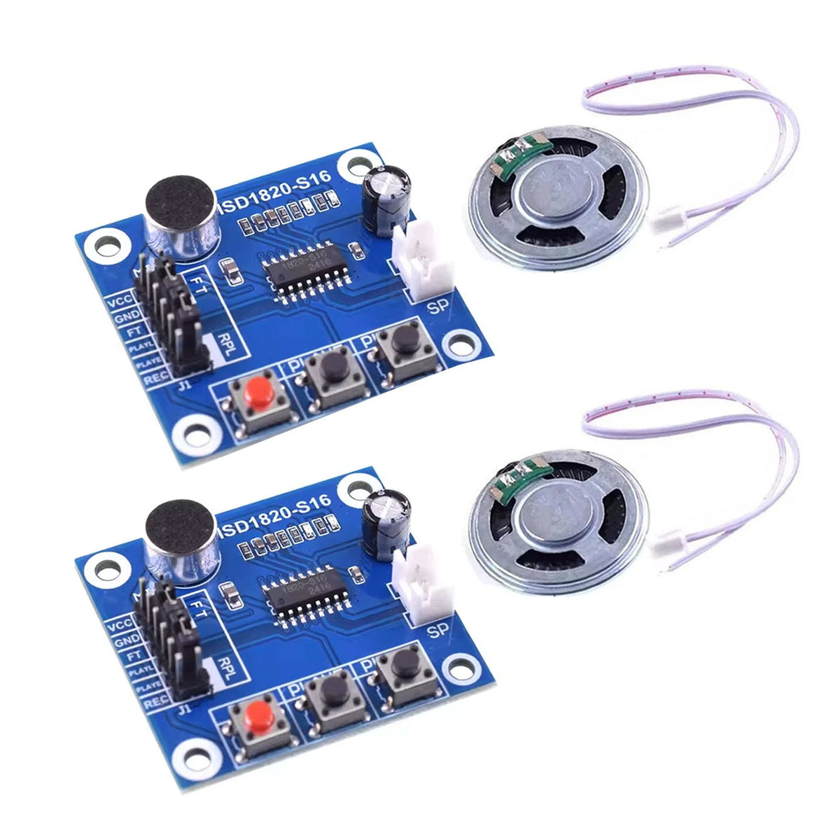 2X ISD1820 Audio Recording Module with Mic & Speaker
