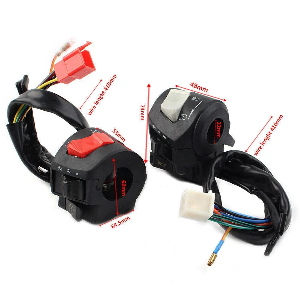 7/8" 22mm Horn Turn Signal Headlight Electric Start Switch Handlebar Controller