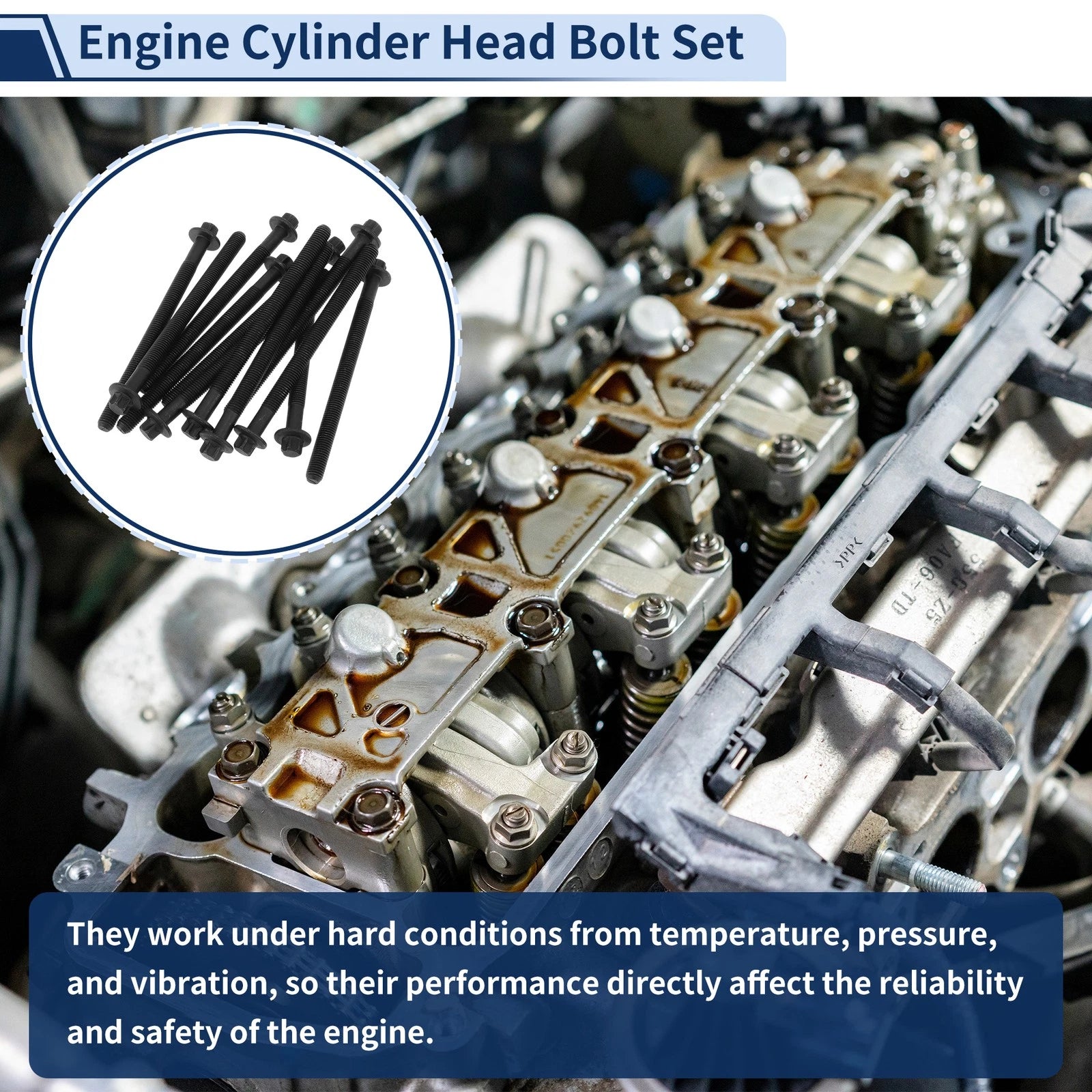 Engine Cylinder Head Bolt Set Replacement for Chevrolet Sonic 1.4L (2012-2020)
