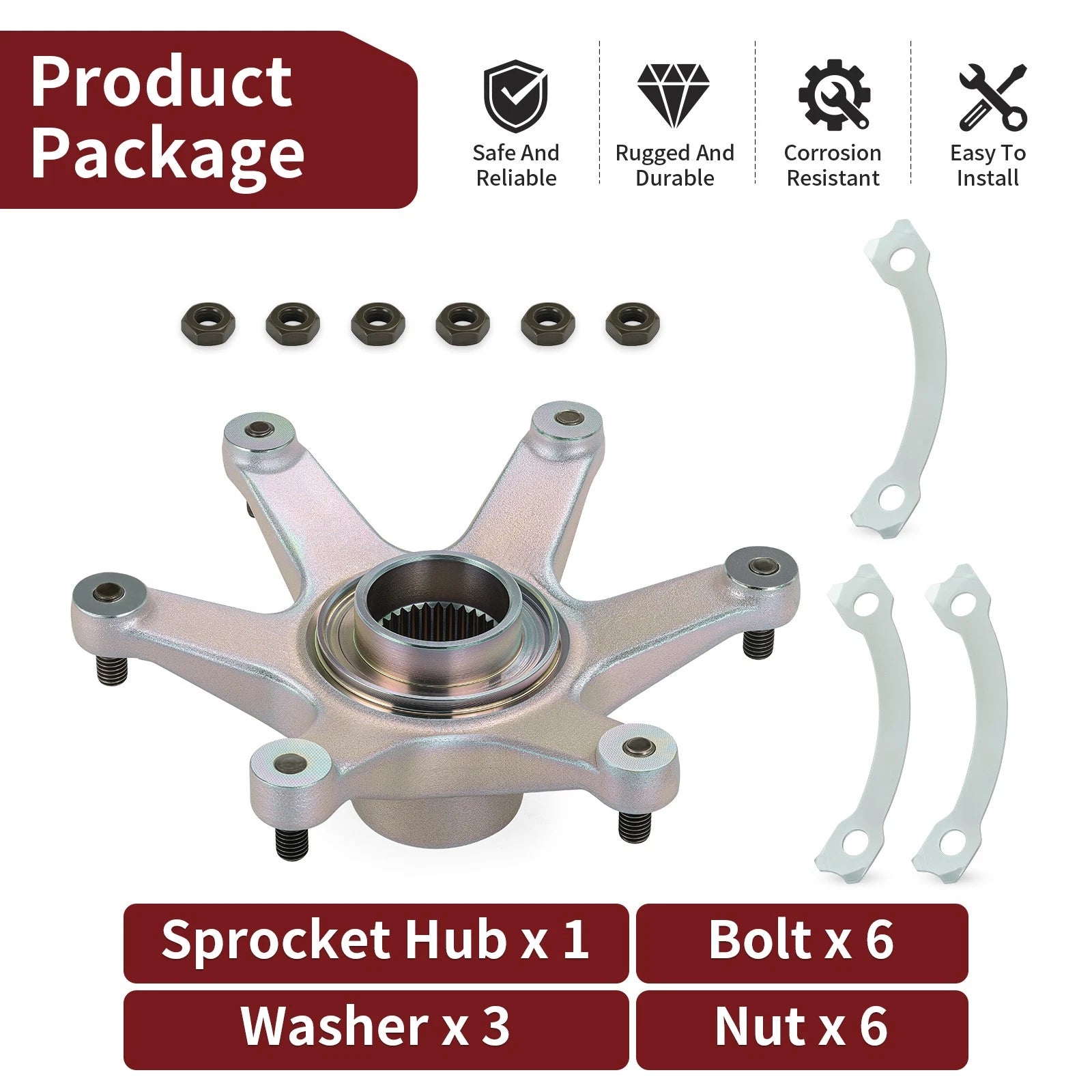 Rear Axle Sprocket Hub Collar for Yamaha Blaster YFS200 (1988–2006) w/ Bolts