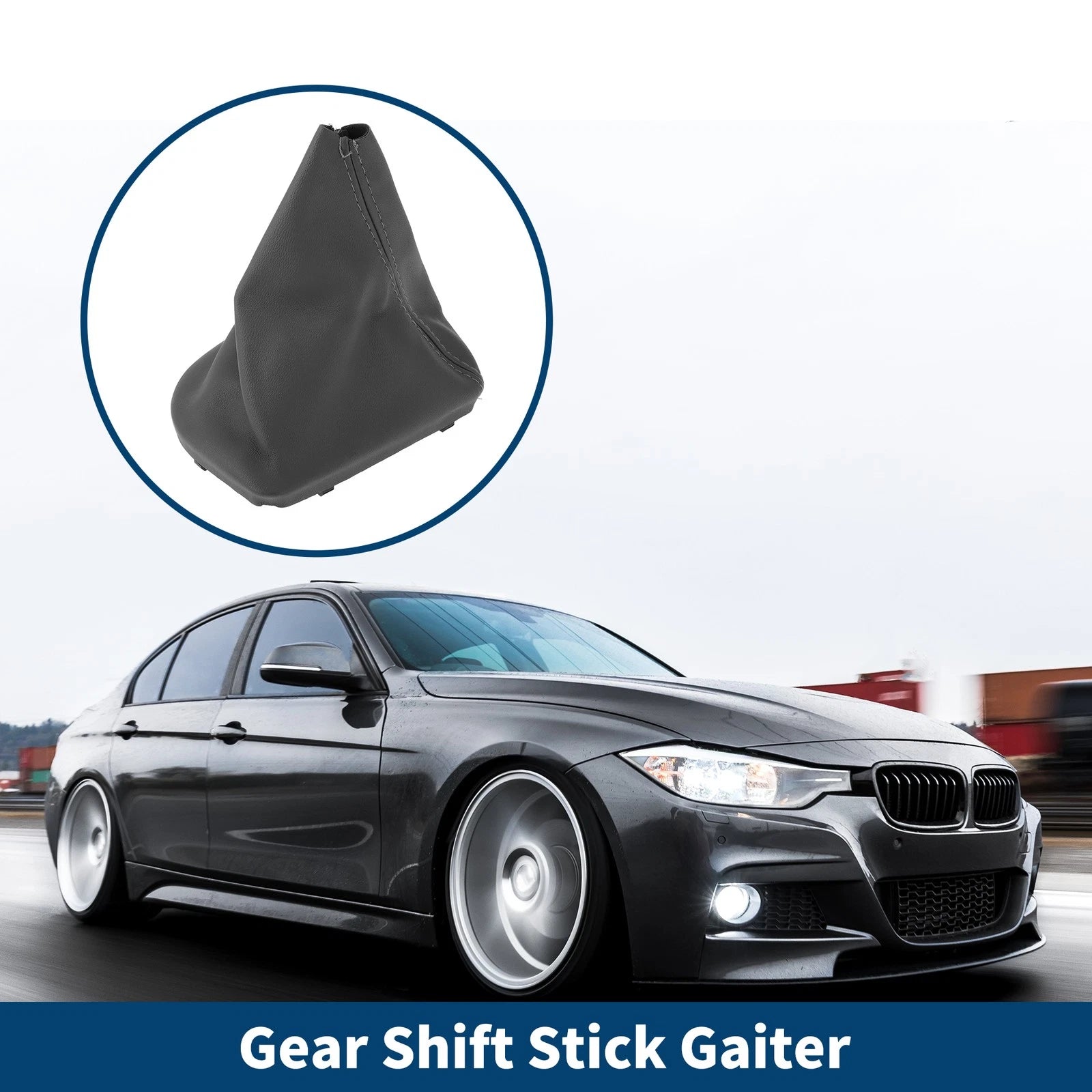 Gear Shift Stick Gaiter Grey Leather Replacement for BMW E60 E61 (2004–2008)
